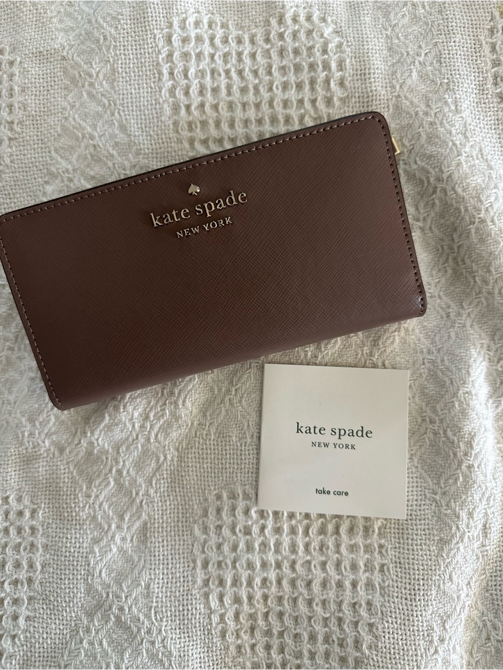 kate spade large slim bifold wallet Dusk Cityscape (brown)